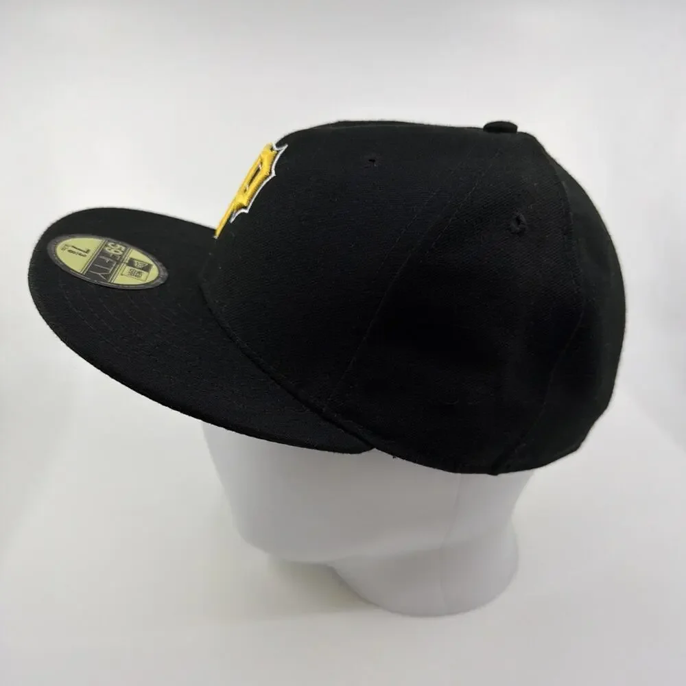 Pittsburgh Pirates New Era 59FIFTY Fitted Hat 7 3/8 Black MLB Baseball Cap New